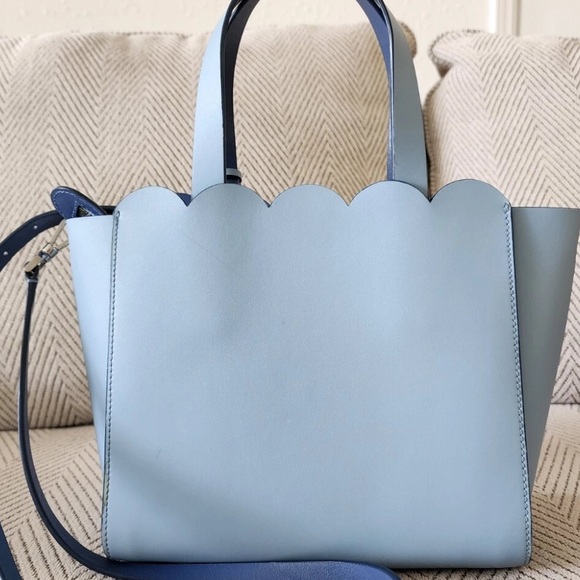 Kate Spade Baby blue Scalloped 2Way Tote BAG EUC - Picture 2 of 11